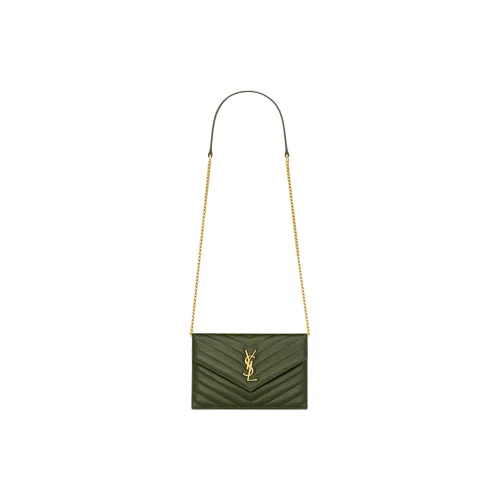 SAINT LAURENT Овчина Сумка через плечо Женская Оливковый Wood