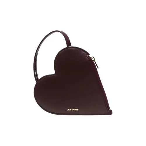 JIL SANDER Телячья кожа Сердце-образная сумка клатч кошелек женский бордовый