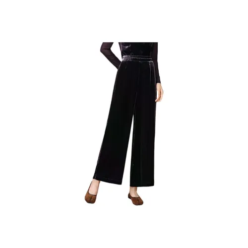QUEDIT Dark Purple Women's Casual Pants QUEDIT Темно-фиолетовые женские повседневные брюки