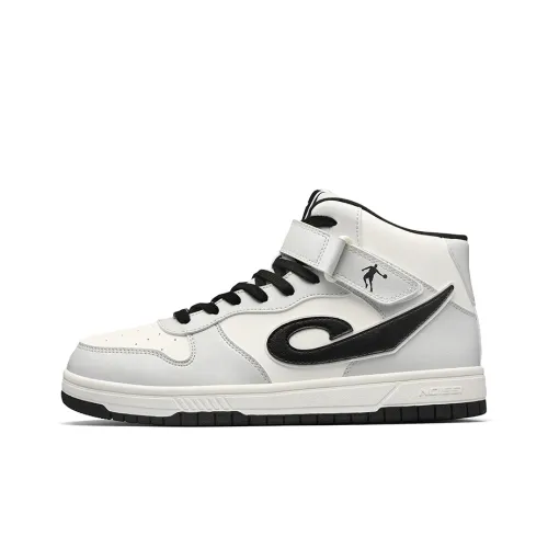 QIAODAN Скейтборд Кроссовки Высокие Светло-Серые Слоновая Кость Мужские