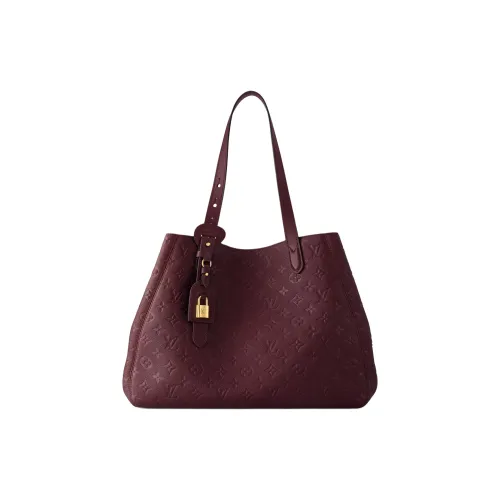 LOUIS VUITTON All In One Коровья кожа Тоут Сумка Сумка для покупок Сумка Сумка через плечо Средний Женская Бургунди