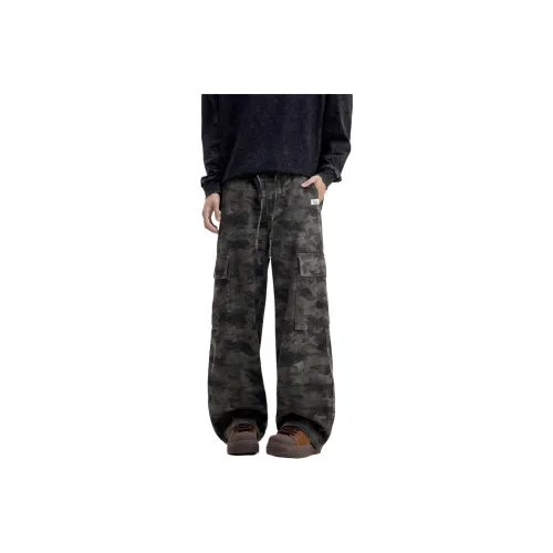 CLOUDYCATS Камуфляж Желтый Унисекс Повседневные Штаны