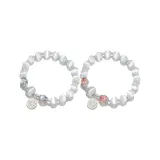 Подвеска с иероглифом "Fu", браслет с бусинами, набор одежды (серый + розовый)