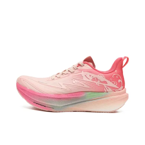 CHRROTA Низкий топ Беговые кроссовки Унисекс Розовый зеленый RADIANCE
