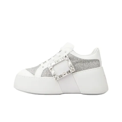 Roger Vivier VIV' Skate Low Топ Повседневная обувь Женская Белая Серебряная