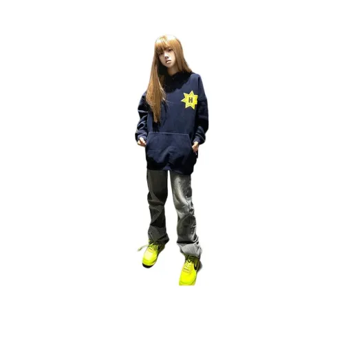 ZVJH Темно-синие женские свитшоты