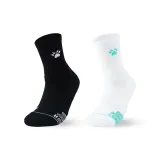 2 пачки носков без рисунка (черный + белый, зеленый)