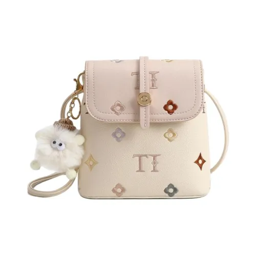 DIFFERENT FACES ПУ (полиуретан) Сумка через плечо Сумка на плечо Стандартная Женская Абрикос