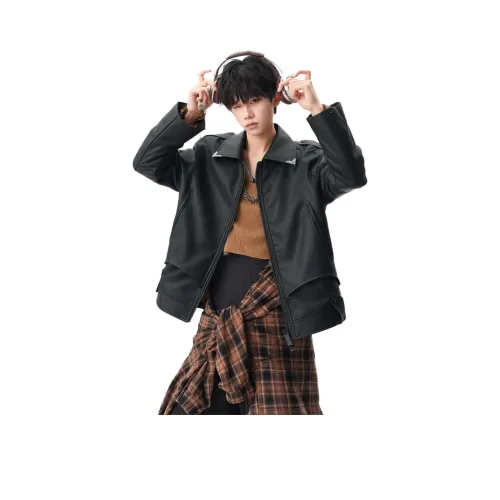 SOCKKEY Кожа Куртка Пальто Унисекс