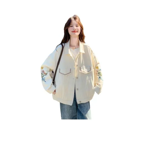 MEXICAN Экрю Женские Джинсовые Куртки