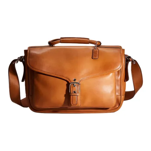 COACH Logan Кожа Сумка через плечо Большая Мужская Коричневая