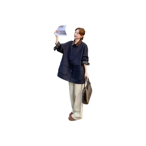 MEXICAN Темно-синий женский тренч