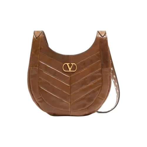 Valentino Овчина Хобо Сумка Сумка через плечо Маленькая Женская Коричневая