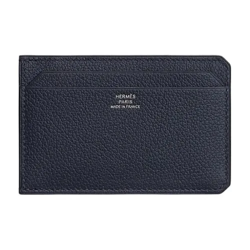 HERMES Городской Evercolor Телячья кожа Держатель для карт Унисекс 2Z BLEU NUIT Полночный синий