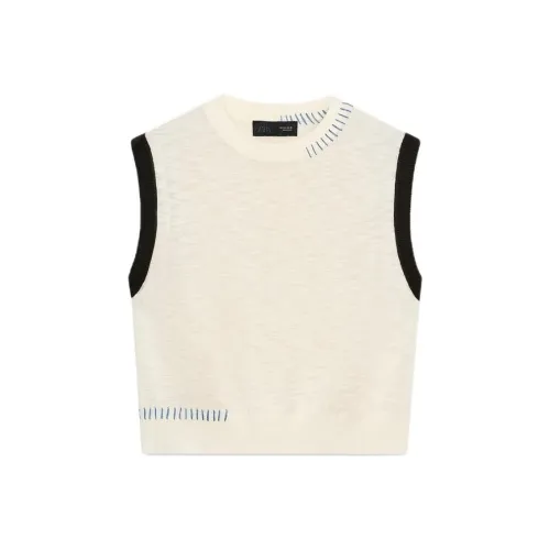 ZARA Сливочный Женский Топы без рукавов