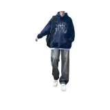 Темно-синий свитшот + темно-синие джинсы