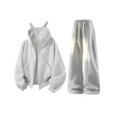 Белый и серый топ + серые штаны фотиния