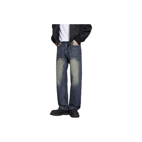 ZENGZHI Джинсы Свободный крой Прямой крой Унисекс