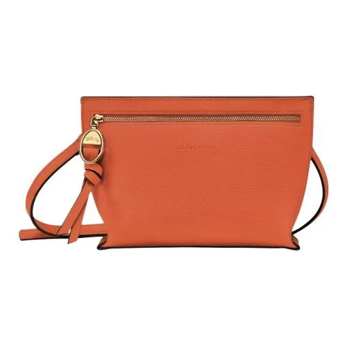 LONGCHAMP Mailbo Сумка через плечо из крупнозернистой коровьей кожи Женская Морковный