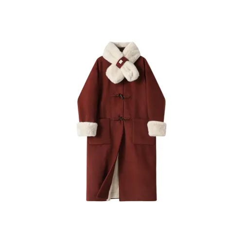 DITB Красный с Шарфом Унисекс Пальто