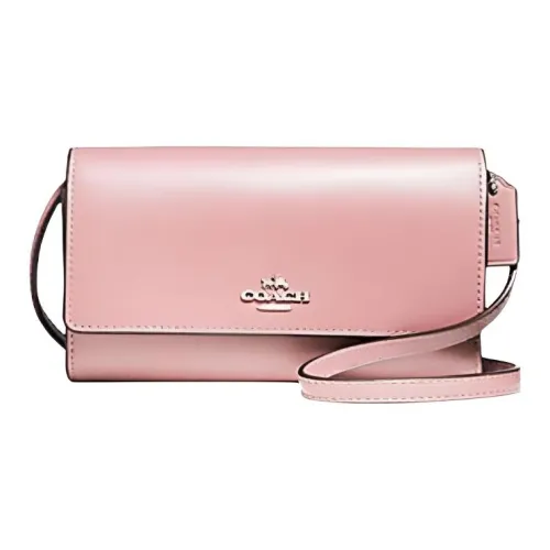 COACH Phone Кожа Чехол для телефона Маленький Женские Розовый цвет пиона Серебряный