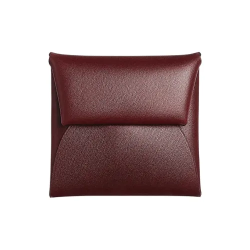 HERMES Bastia Коробка Телячья кожа Монета Кошелек Женские 55 Руж H HERMES Красный