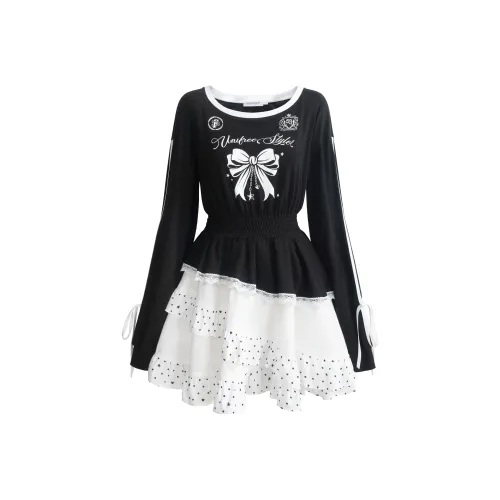 UNIFREE Длинное платье с длинными рукавами женское