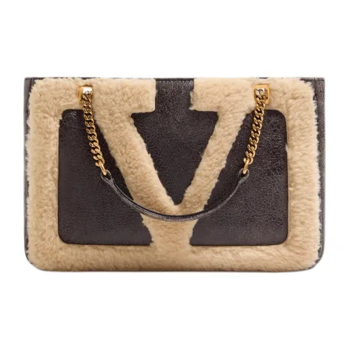 Valentino Lambskin Tote Bag Shopping Bag Handbag Small Women's Brown