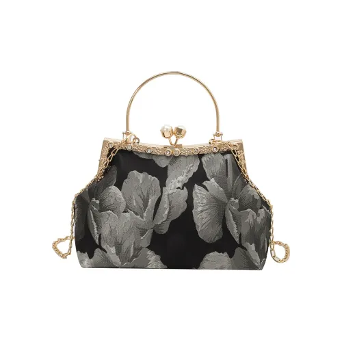 Meow In The Grass Ткань Одно Плечо Сумка Женская Серебряная Золотая