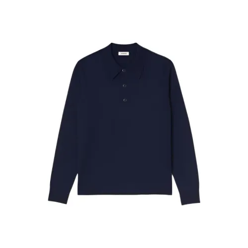 Sandro POLO Yaka Трикотаж Мужской Полночный Синий