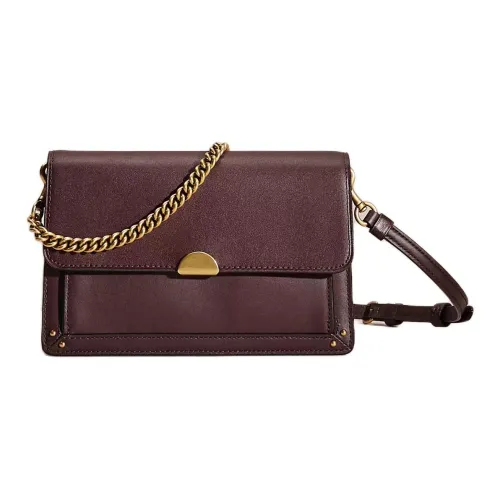 COACH DREAMER Дубленая кожа Перчатка Сумка через плечо Маленькая Женская Латунь и Фуксия