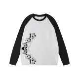 Вересково-серый и черный рукава-ряд череп