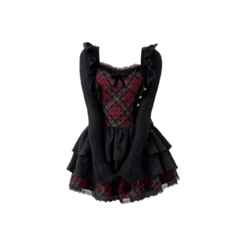 GRAYISMOON Кардиган + Платье Женское Слиплатье