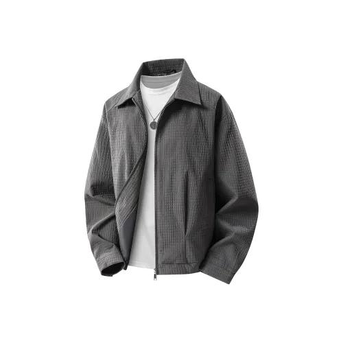 PGNC Повседневный Отложной воротник Молния Топы Пальто Унисекс