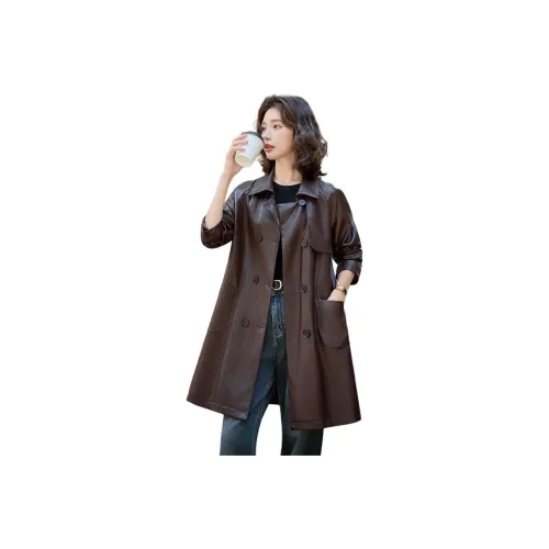 H YXIANG Кожа Куртка Женская