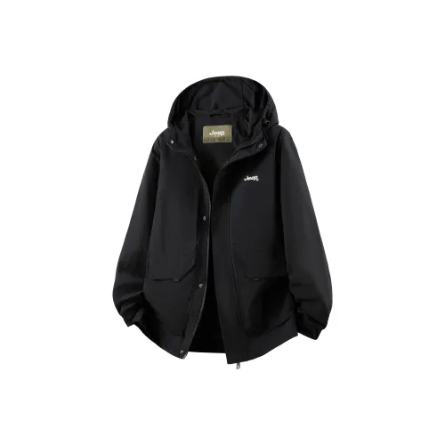 JEEP Pure Black Unisex Trench