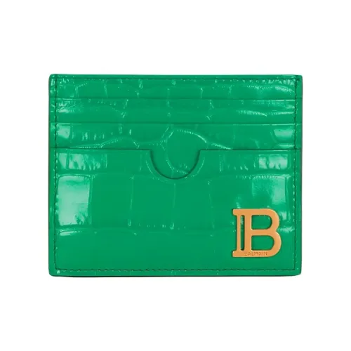 BALMAIN B Buzz Крокодил Тисненый Телячья кожа Держатель для карт Женские Зеленый