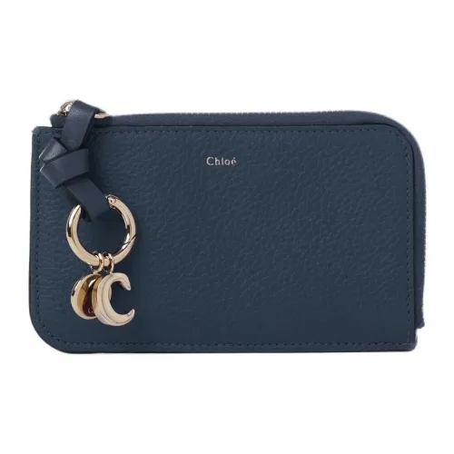 Chloe Alphabet Телячья кожа Держатель для карт Женские TAPESTRY Синий