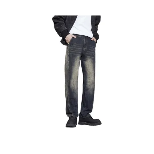 ZENGZHI Джинсы Свободный крой Прямой крой Унисекс