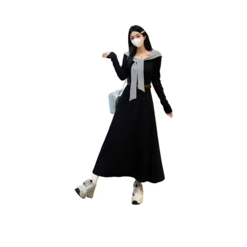 STYUW Длинное платье с длинным рукавом женское