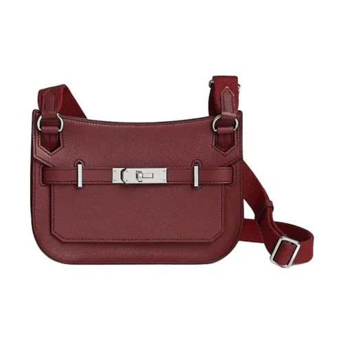 HERMES Jypsiere Evercolor Телячья кожа Сумка через плечо Мини Женская Красная