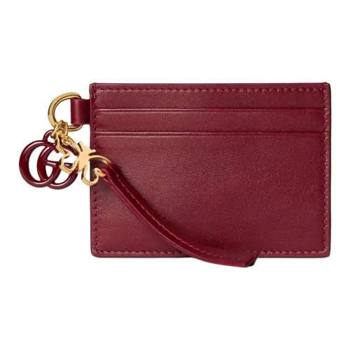 GUCCI Кожа Держатель для карт Стандартный Женский Темно-красный
