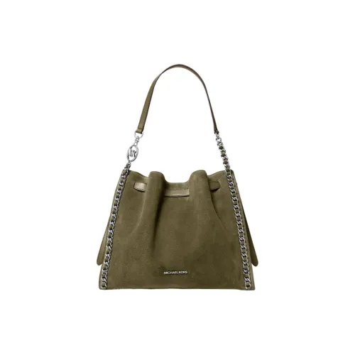 MICHAEL KORS Mina Suede Bucket Bag Shoulder Bag Large Women's Olive Green MICHAEL KORS Mina Замша Ведро Сумка Плечевая Сумка Большая Женская Оливково-Зеленая