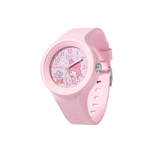 Zgo Sanrio Melodi Кварцевый механизм Силиконовый ремешок Часы Женские Розовый циферблат