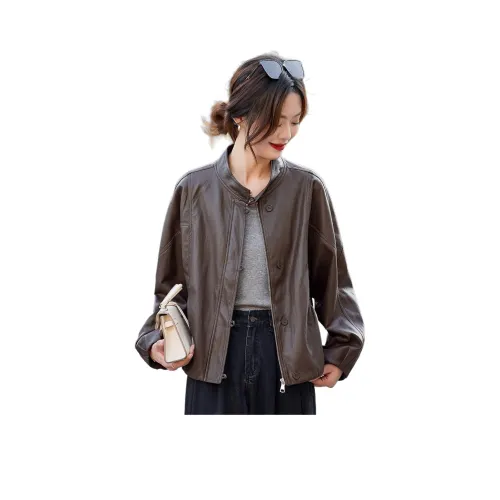 H YXIANG Кожа Куртка Женская