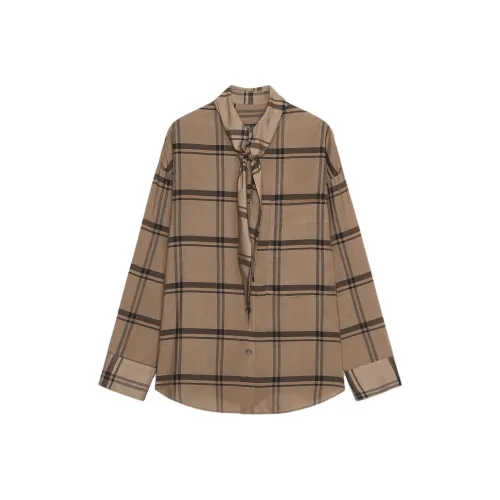 ZARA ZW Series Средний верблюжий Женские рубашки