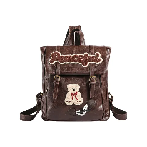 WRELS ПУ (полиуретан) Рюкзак Стандартный Коричневый