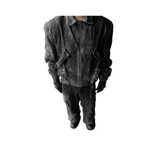 PISYPOX Черный Серый Цвет Унисекс Джинсовые Куртки