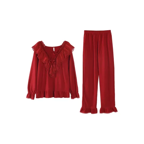 Pretty lady Бургунди Женские Пижамные Комплекты