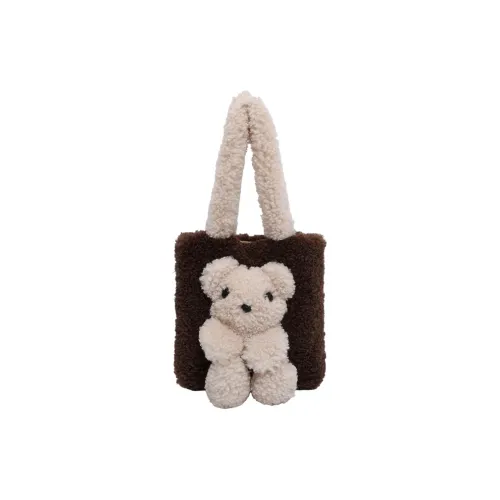 WHERE WHAT WHO Плюшевый Тоут Сумка Сумка для покупок Сумка на плечо Женская Многоцветная